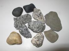 Vancouver beach rocks including basalt (black) and granite (speckled)
